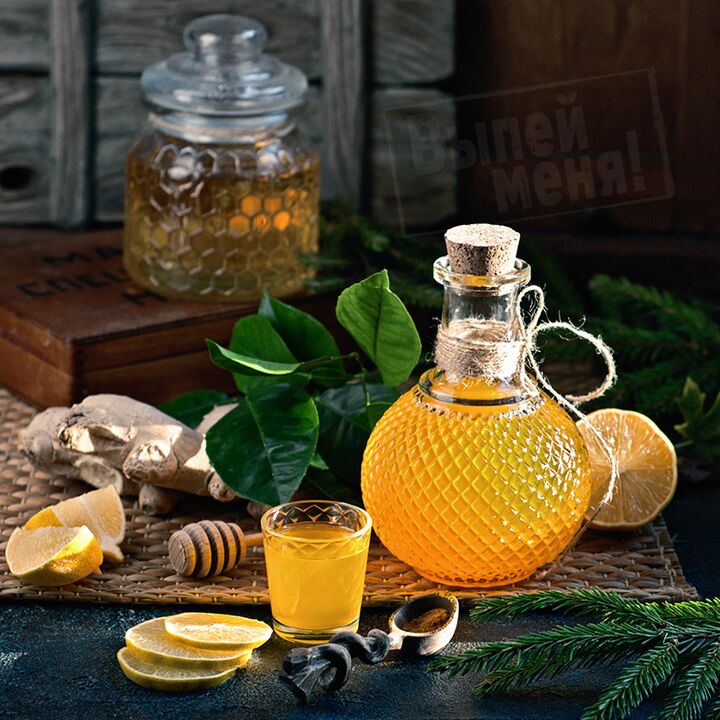 Moonshine tincture with orange, ginger and honey will strengthen the potency of a man