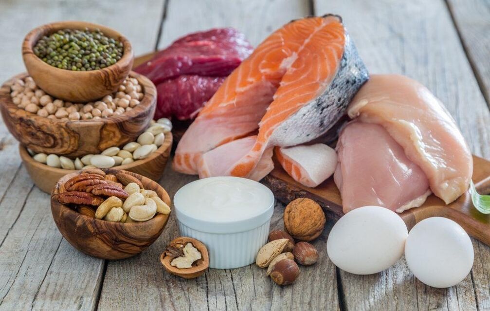 Products with a high content of animal and vegetable protein